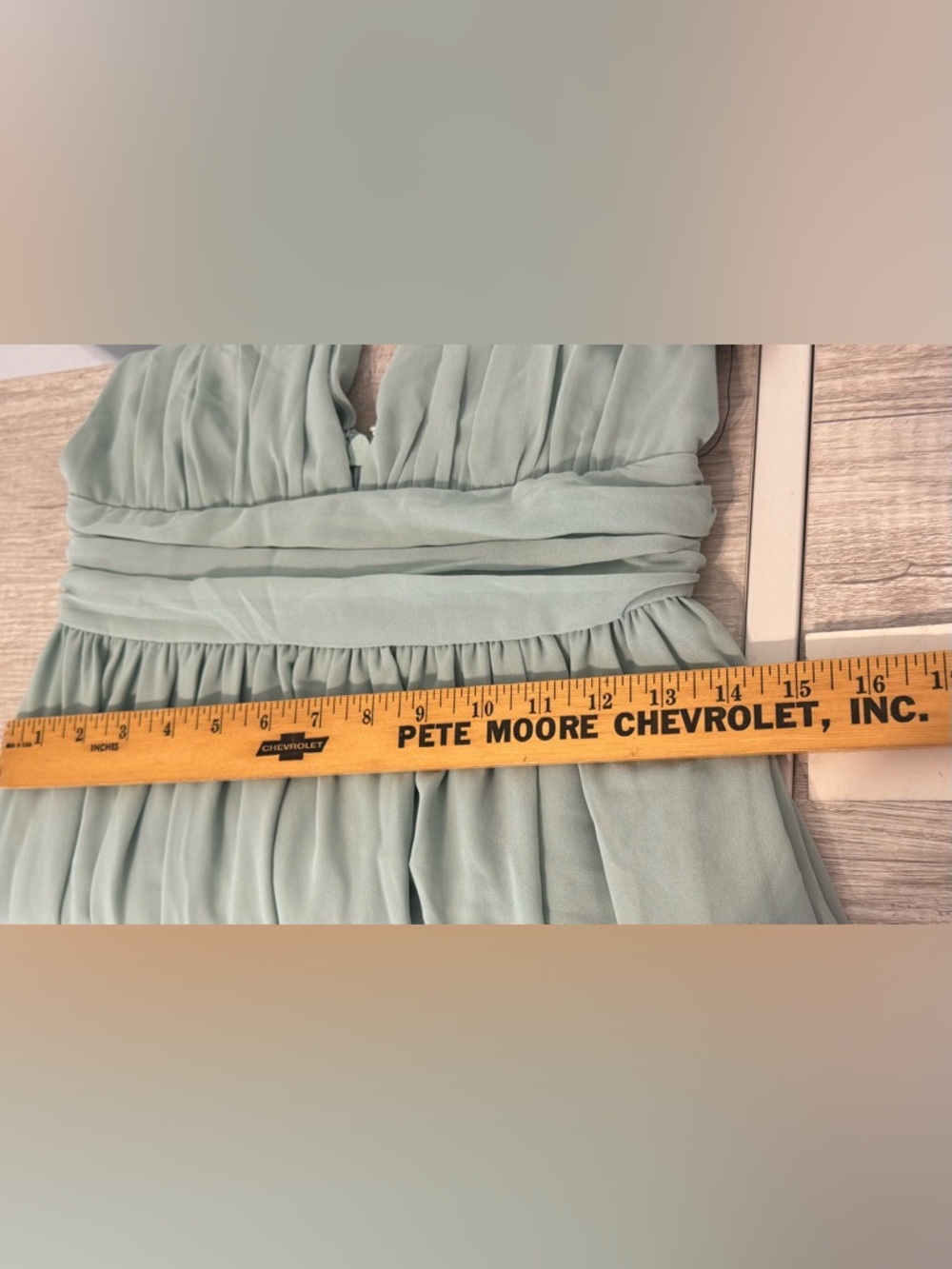 Lulus Heavenly Hues Sage Brush Maxi Dress Bridesmaid Dance NWT Small *SPOT* - Picture 9 of 13
